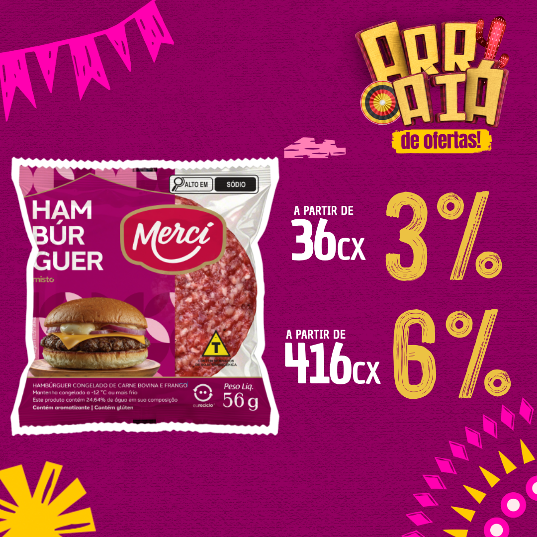 Hamb&uacute;rguer Misto Cong 36x56g - Merc&iacute;